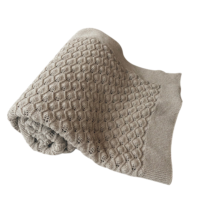 Ajour Blanket Sand Melange (GOTS)