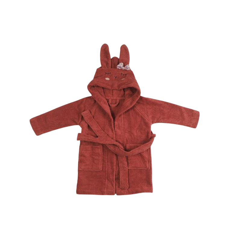 Bademantel Rabbit rost (GOTS)