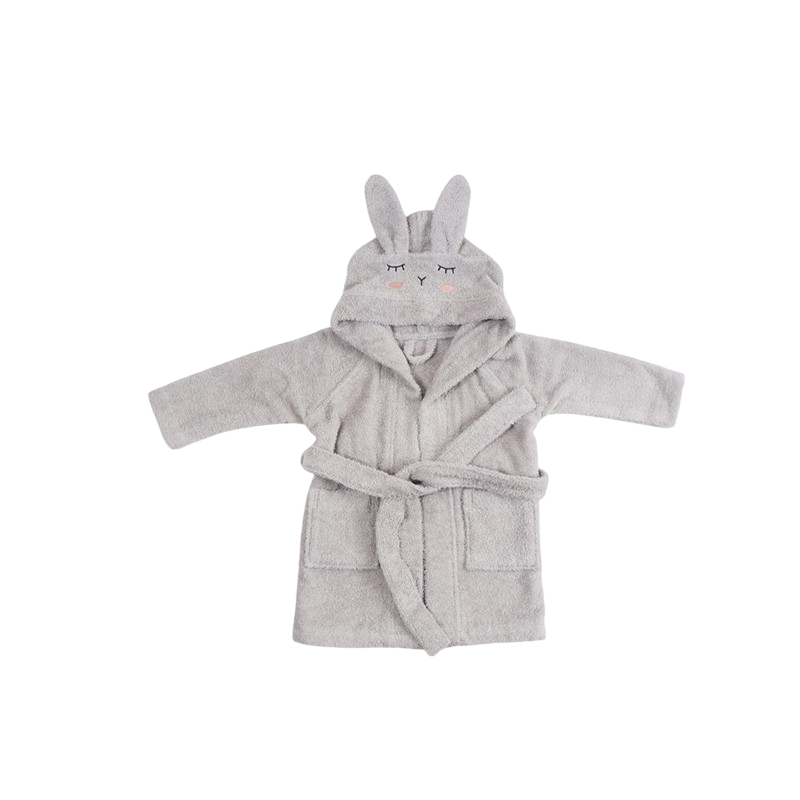 Bademantel Rabbit silbergrau (GOTS)