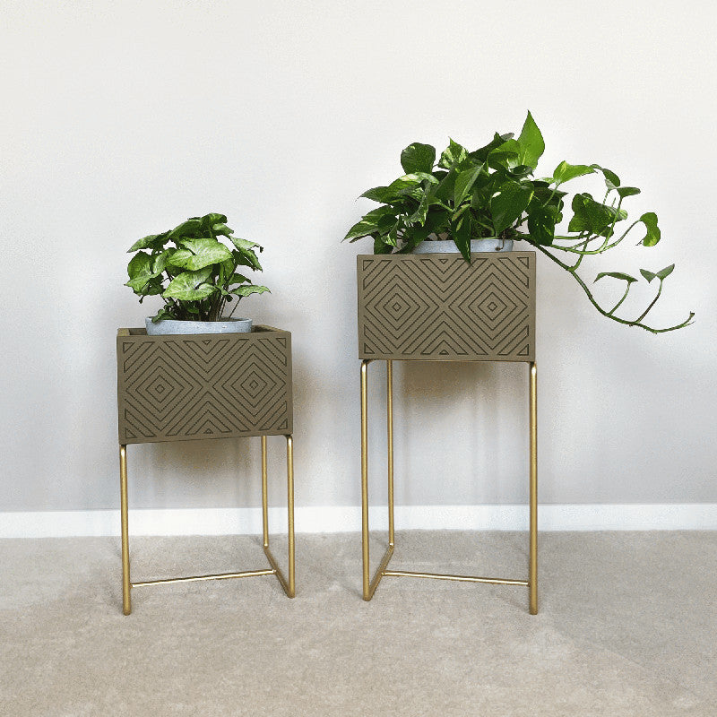 Nevi the plantbox Olivgrün, Gold S