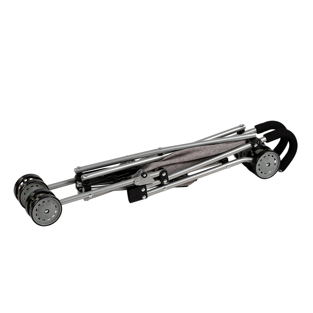 Poussette de poupée, grise