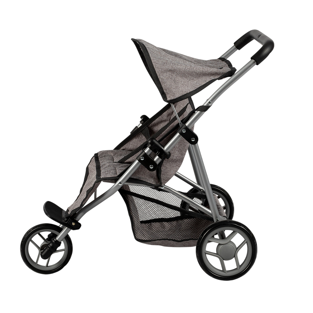 Poussette de poupée jumelle, grise