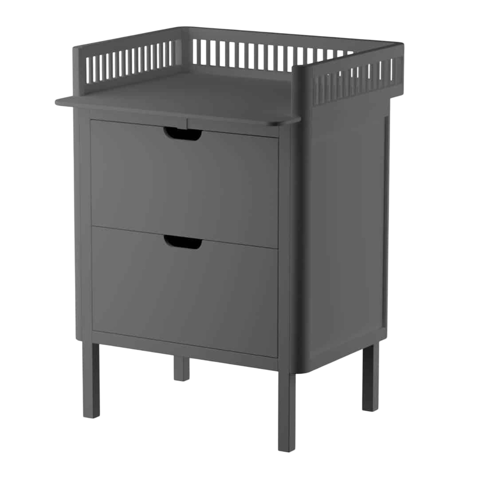Commode à langer avec tiroirs, gris