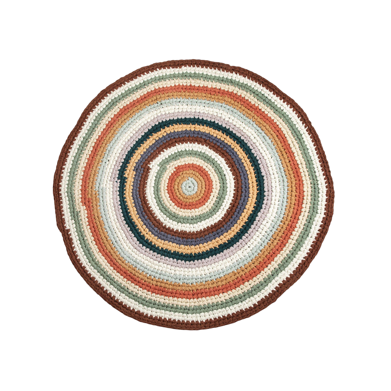 Crochet rug, mixed colors