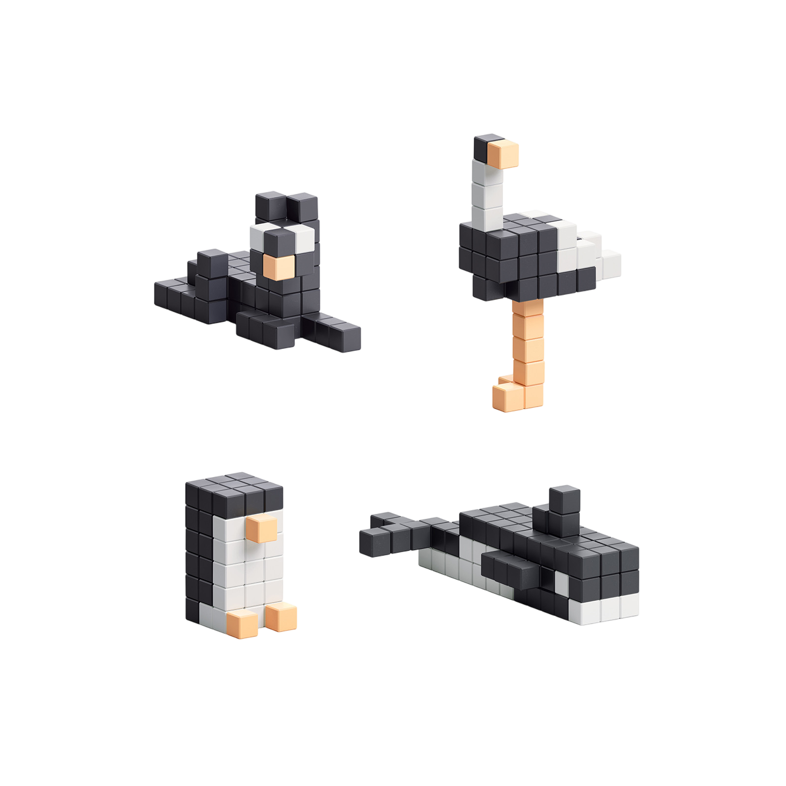 Magnetbaukasten Black & White Animals