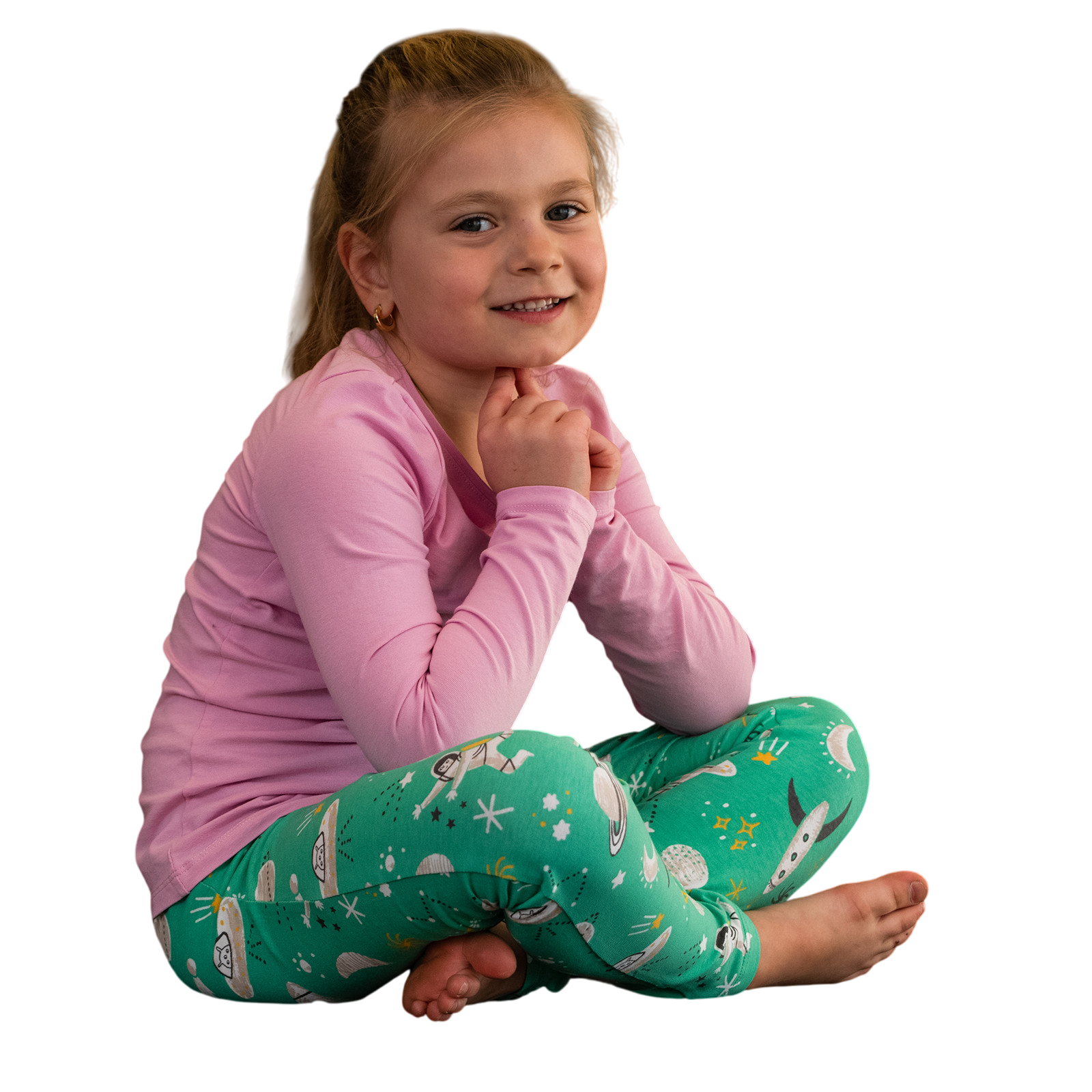 Leggings Astronautinnen gelb / türkis