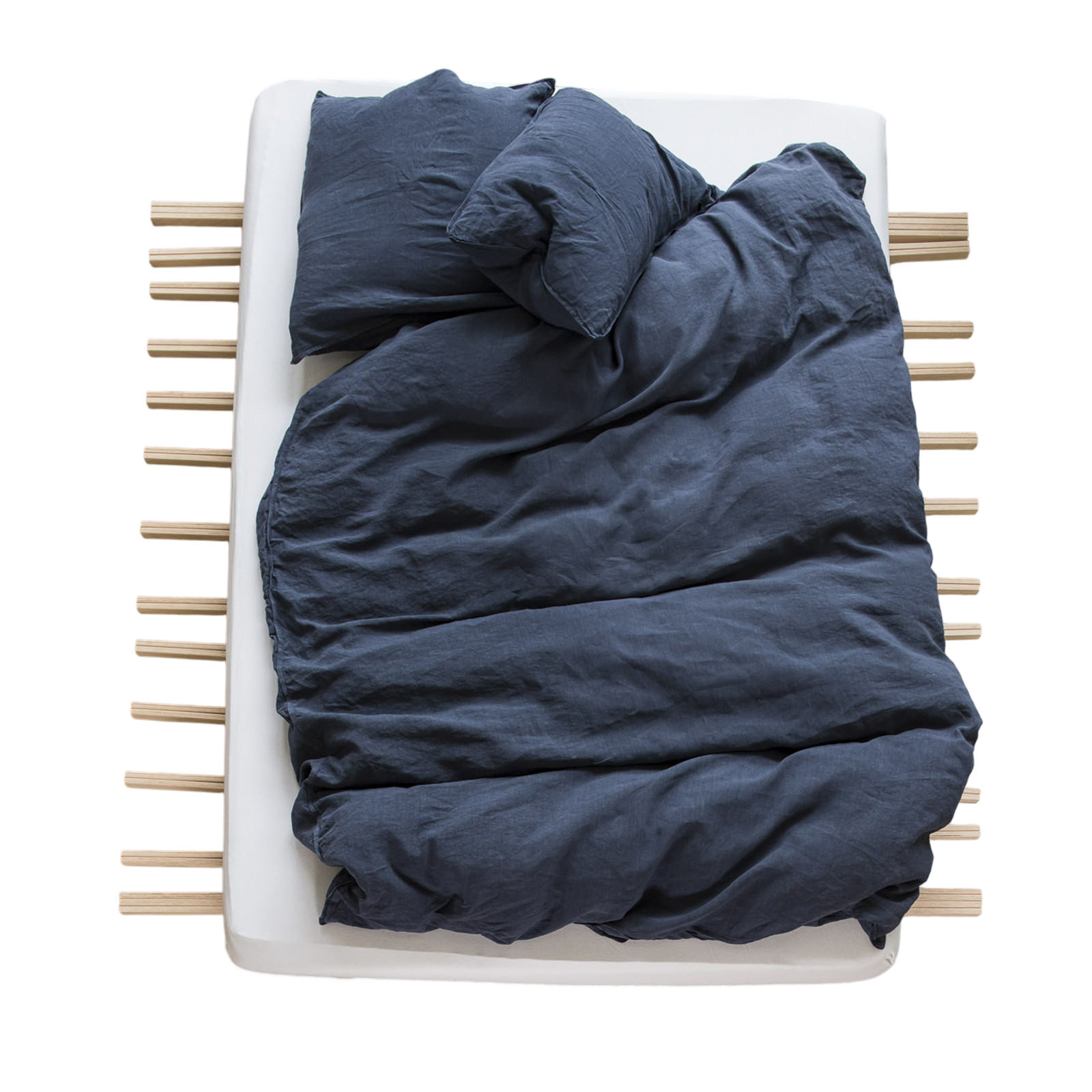 Linus uni, indigo, housse de couette 240x240 cm