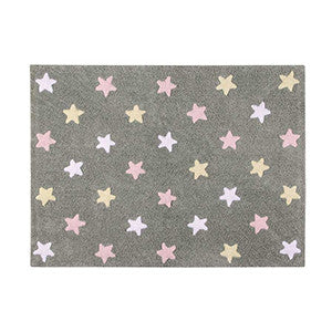 Teppich Stars Pink-Grey / Tricolor