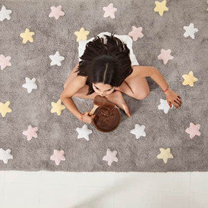 Teppich Stars Pink-Grey / Tricolor