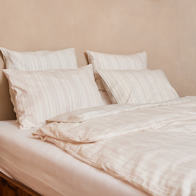 BOLGHERI off white-marsala Taie d'oreiller, 50 x 70 cm