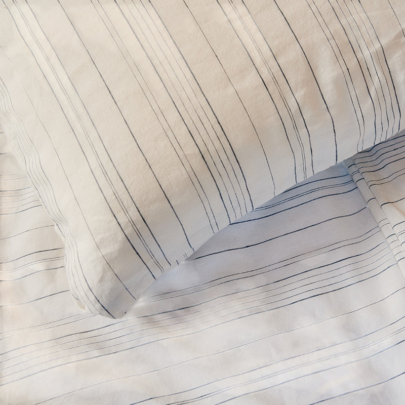 BOLGHERI off white-dusty blue Taie d'oreiller, 65 x 100 cm