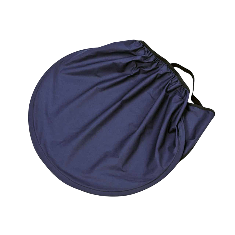 Sonnensegel halbkreisförmig, dunkelblau