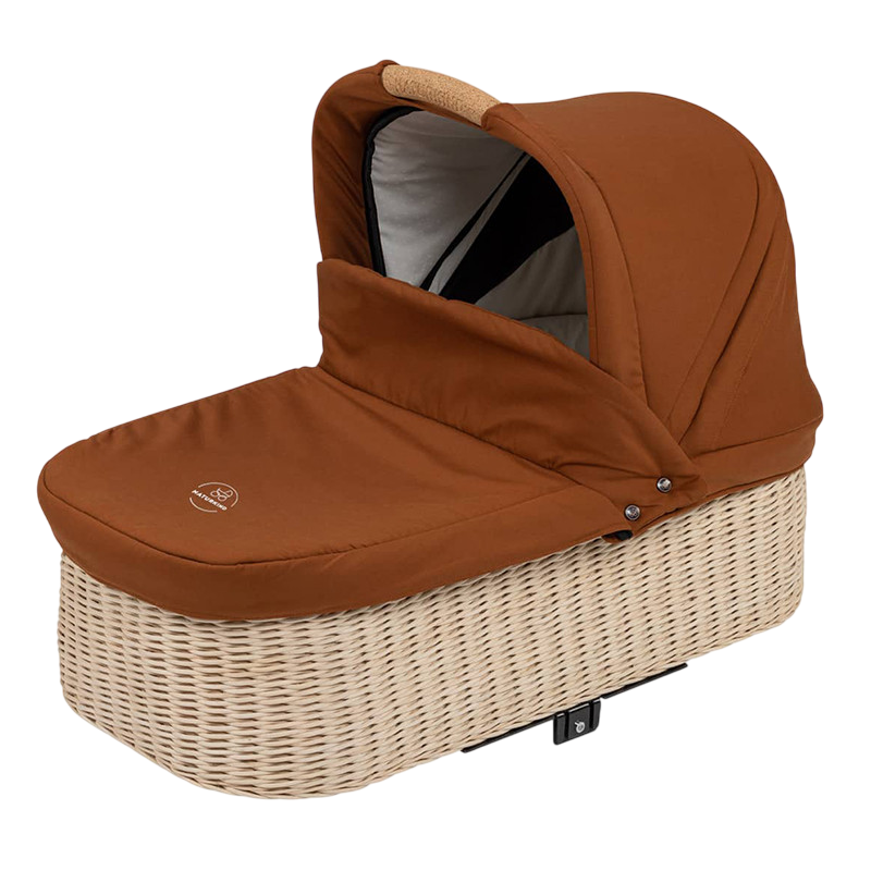 IDA Holz-Babykorb Terracotta geflochten