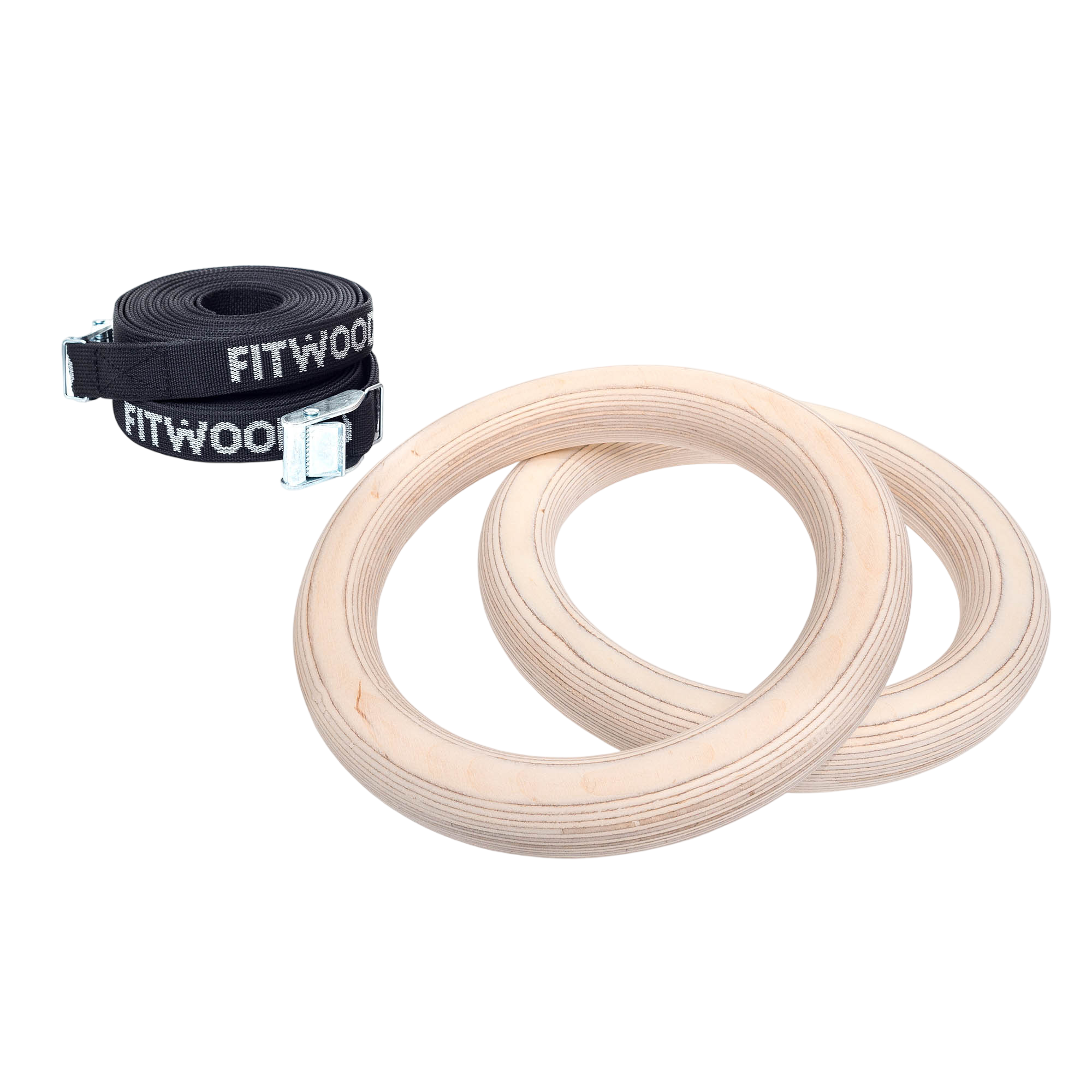 Anneaux de gymnastique enfants bouleau - bandes noires