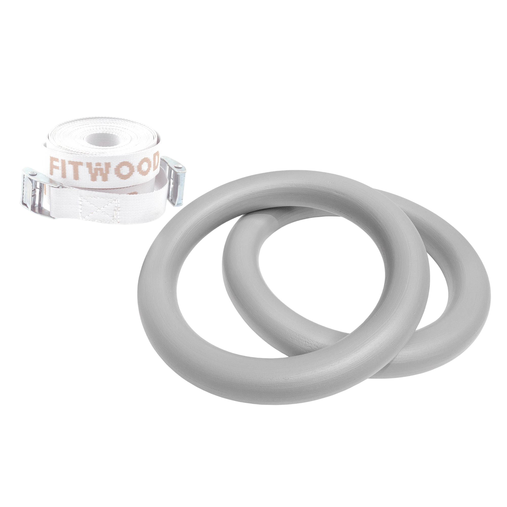 Anneaux de gymnastique enfants gris - bandes blanches