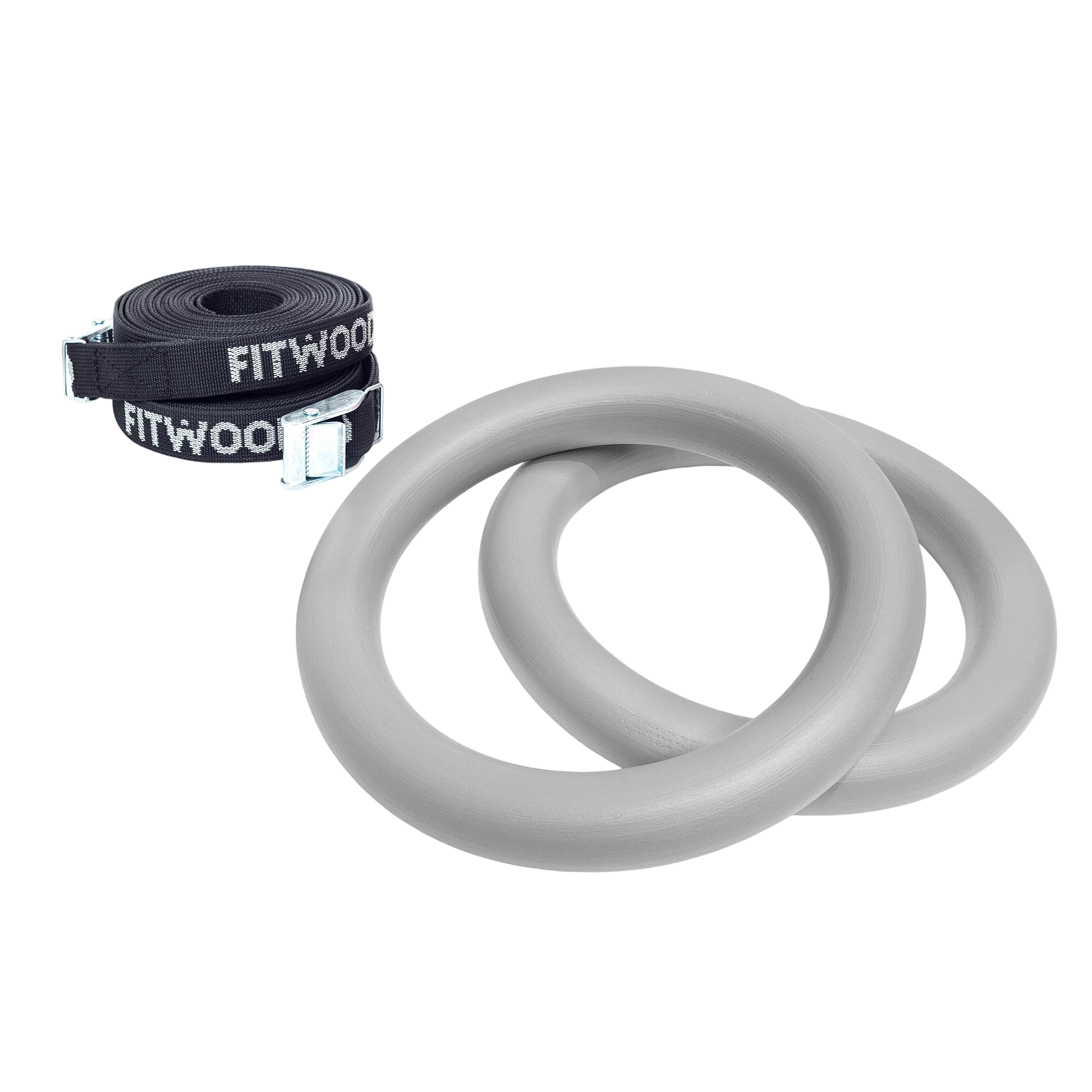 Anneaux de gymnastique enfants Gris - Rubans noirs