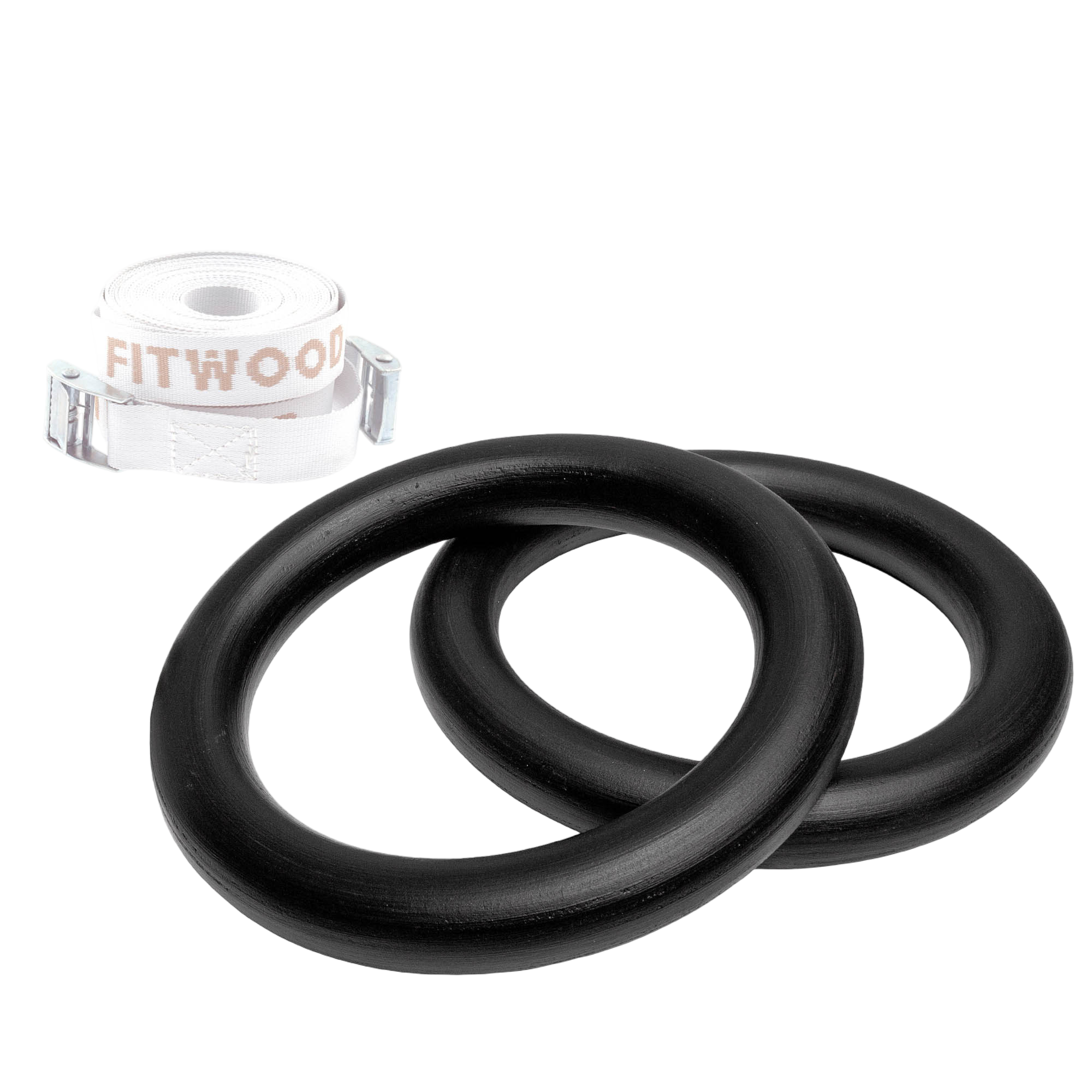 Anneaux de gymnastique enfants noir - bandes blanches