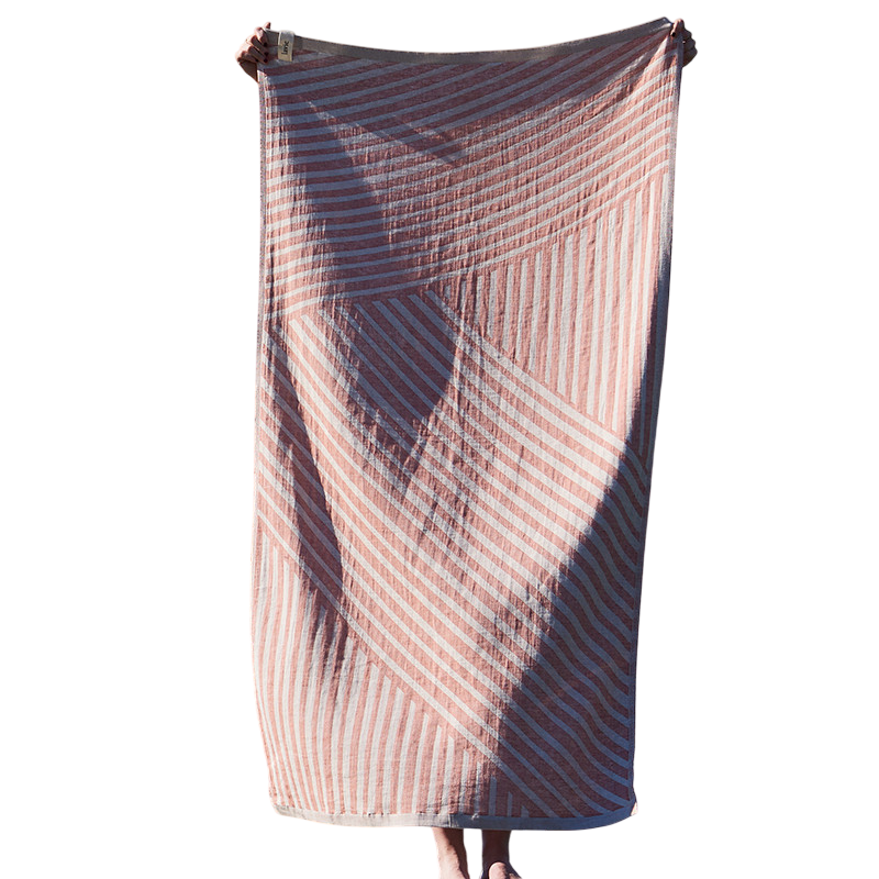 Ole Hamamtuch rost/offwhite 90x170 cm