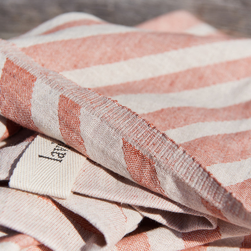 Ole Hamamtuch rost/offwhite 90x170 cm