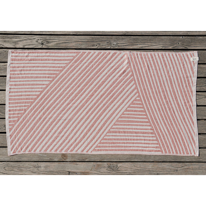 Ole Hamamtuch rost/offwhite 90x170 cm