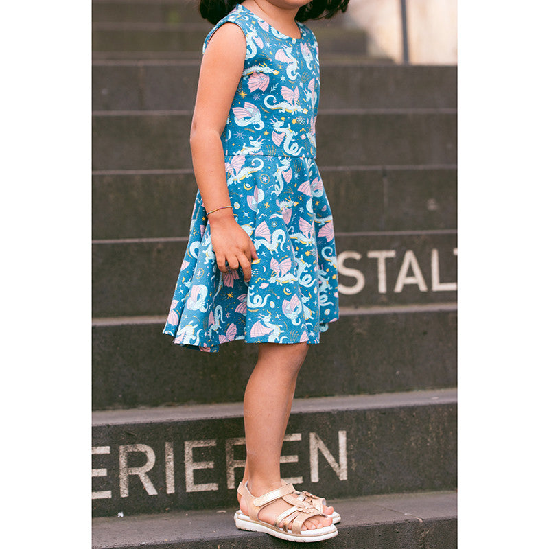 Drachen Kleid Blau