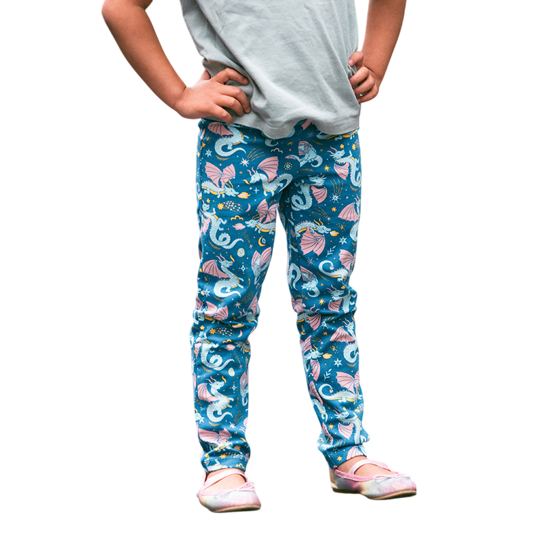 Drachen Leggings Blau