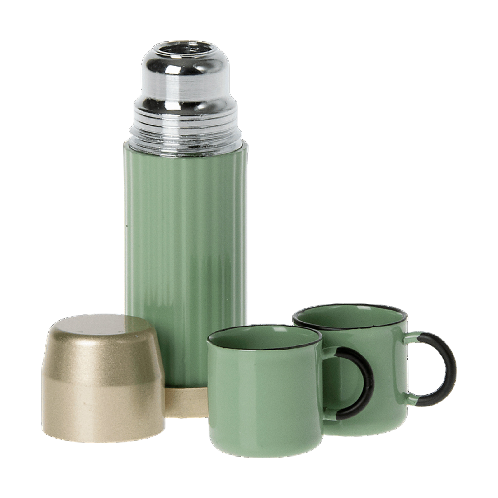 Maileg mouse thermos flask and mugs Mint