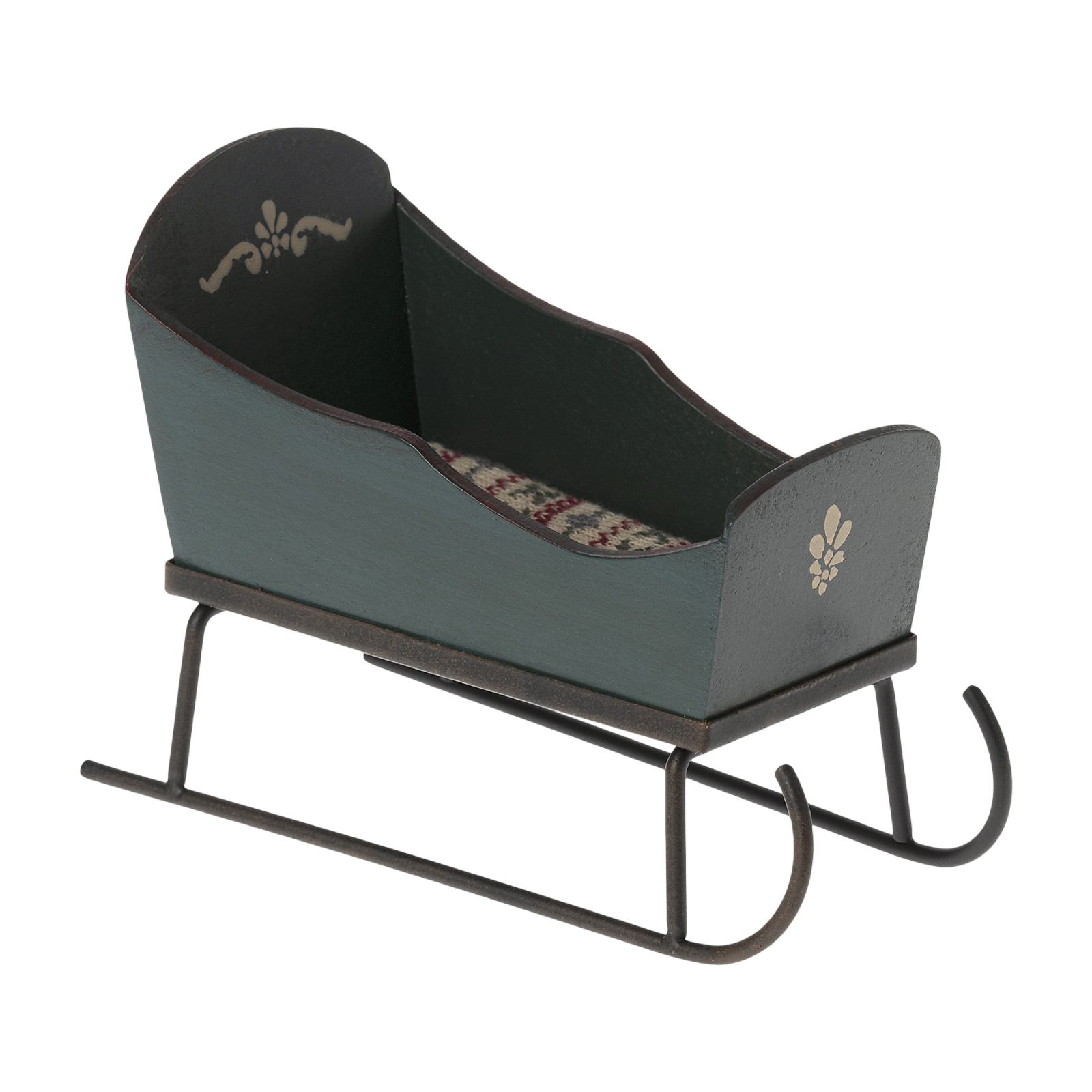 Maileg Maus Schlitten Grün