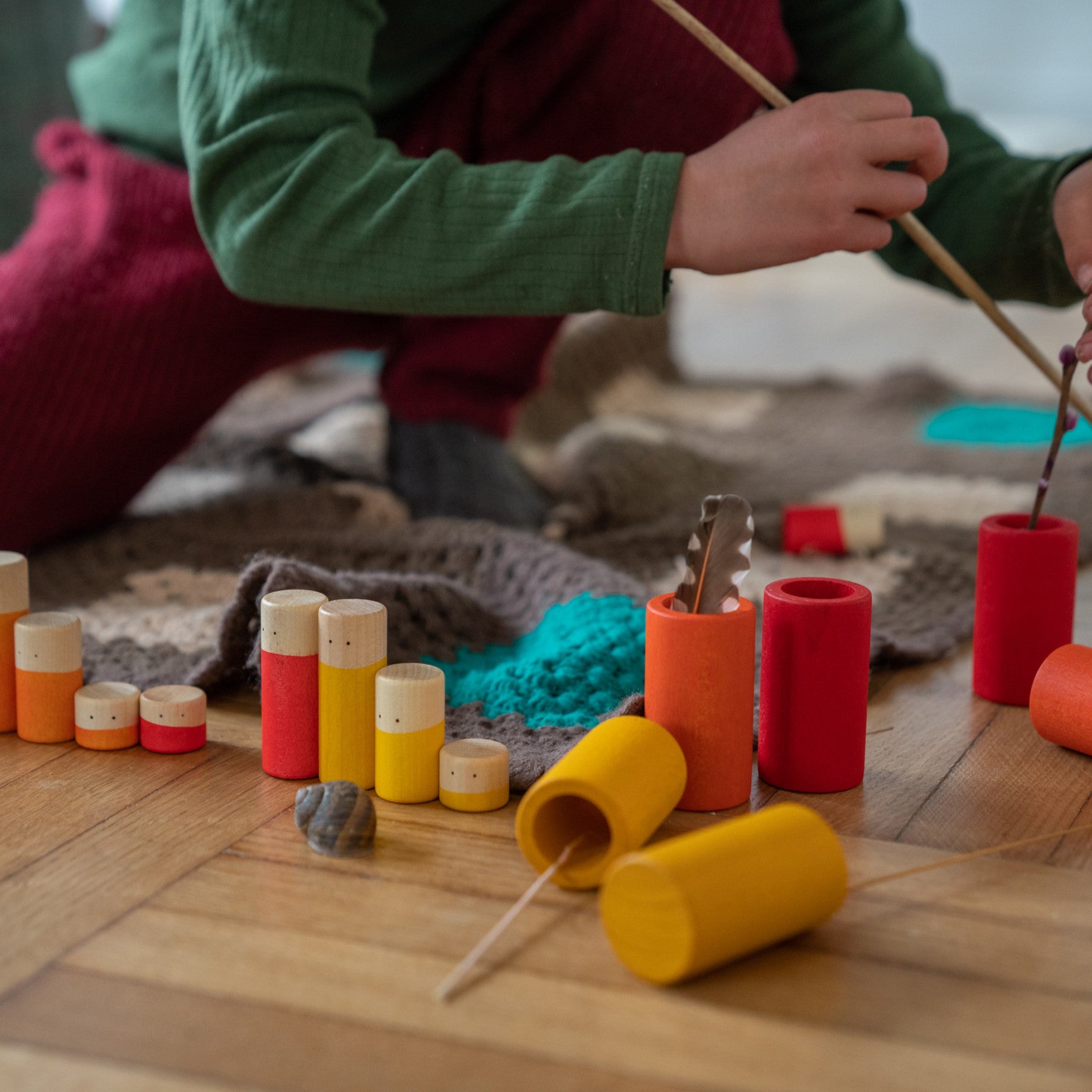 Wooden playset LO 36-piece (Basic Colors) Grapat