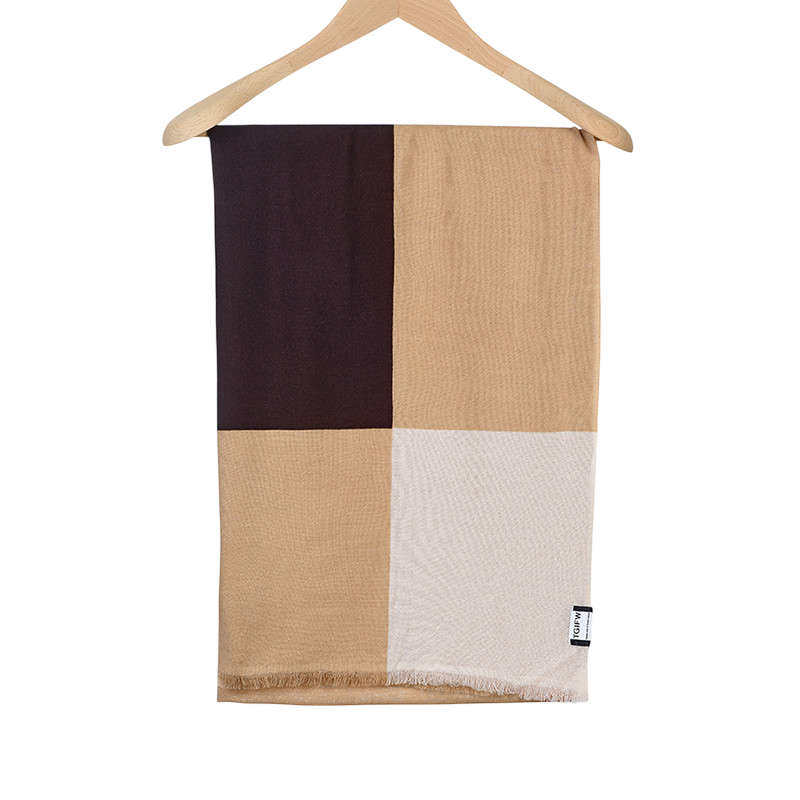 Woll-Schal Blox Marron