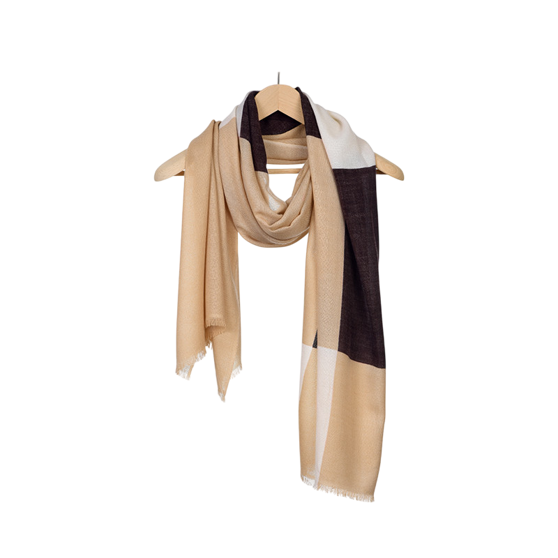 Woll-Schal Blox Marron