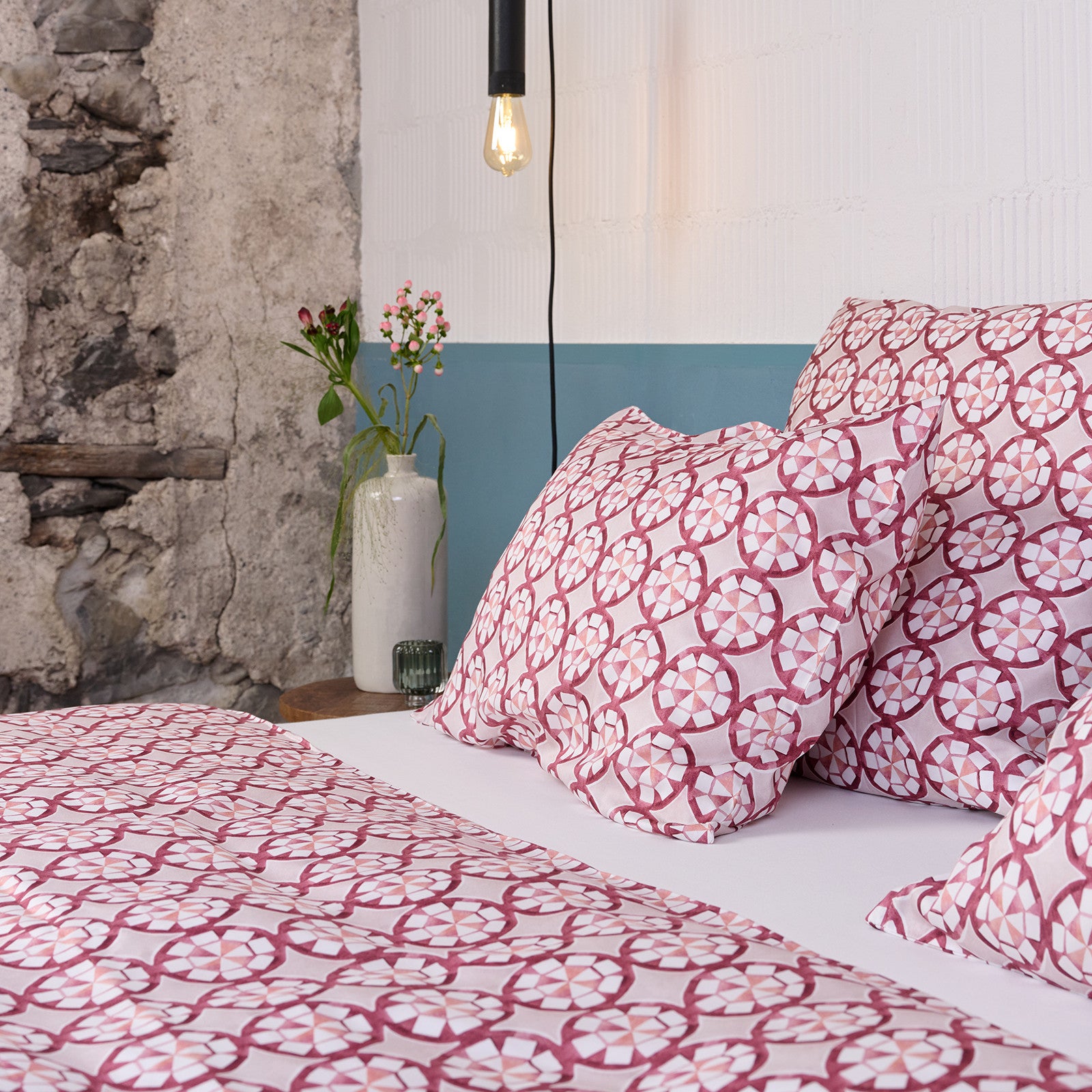 Firenze Housse de couette 200x210 cm silver/marsala