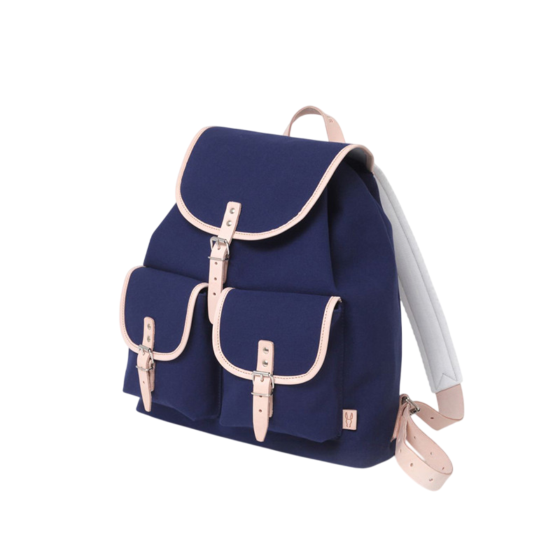 Sac à dos Georgia cuir naturel Navy