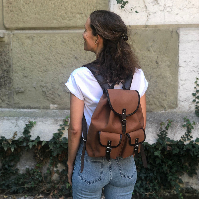 Sac à dos Georgia cuir brun acajou