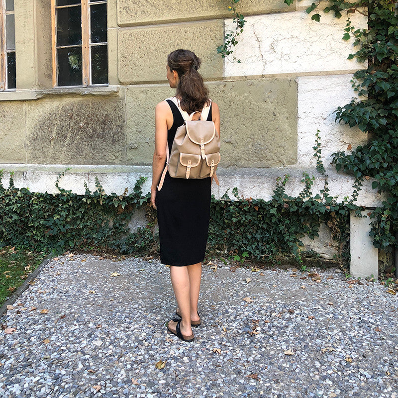 Sac à dos Georgia cuir naturel sable