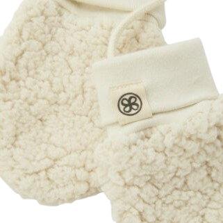 Baby teddy mittens Off White
