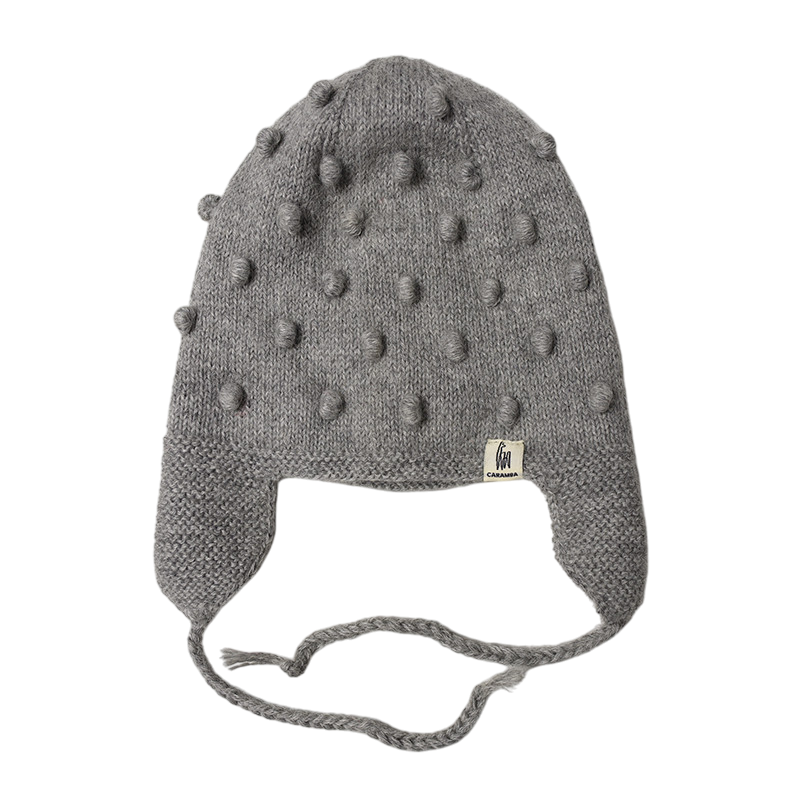 Baby hat Bolitas light gray