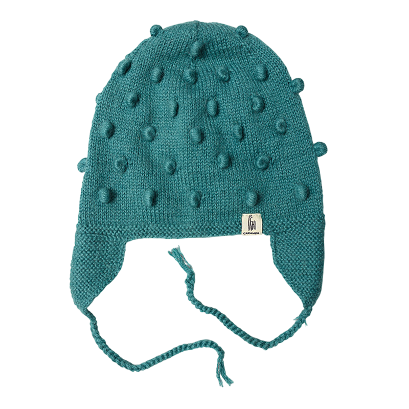 Bolitas turquoise baby hat