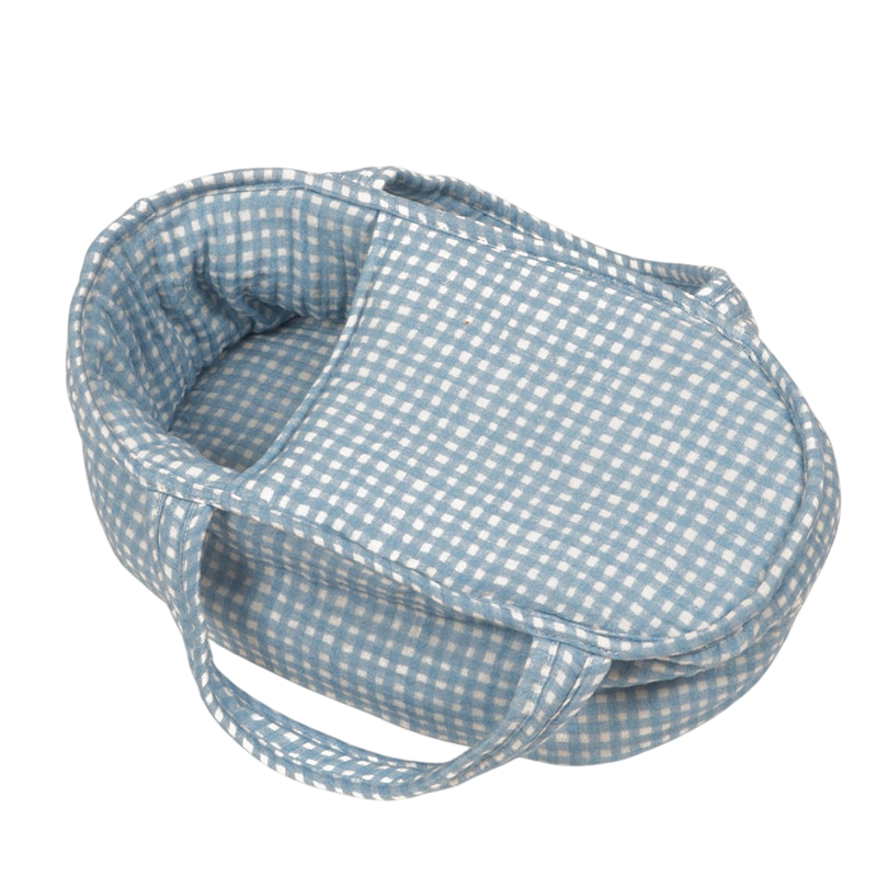 Porte-poupée Vichy bleu