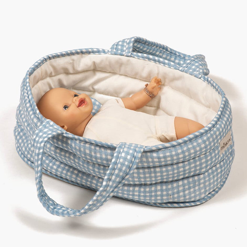 Porte-poupée Vichy bleu