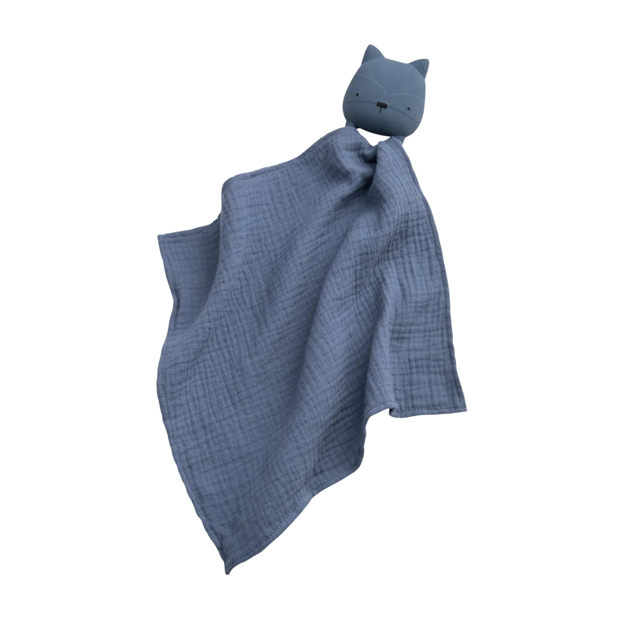 Baby Beissring mit Kuscheltuch Rebel Naturkautschuk Blau