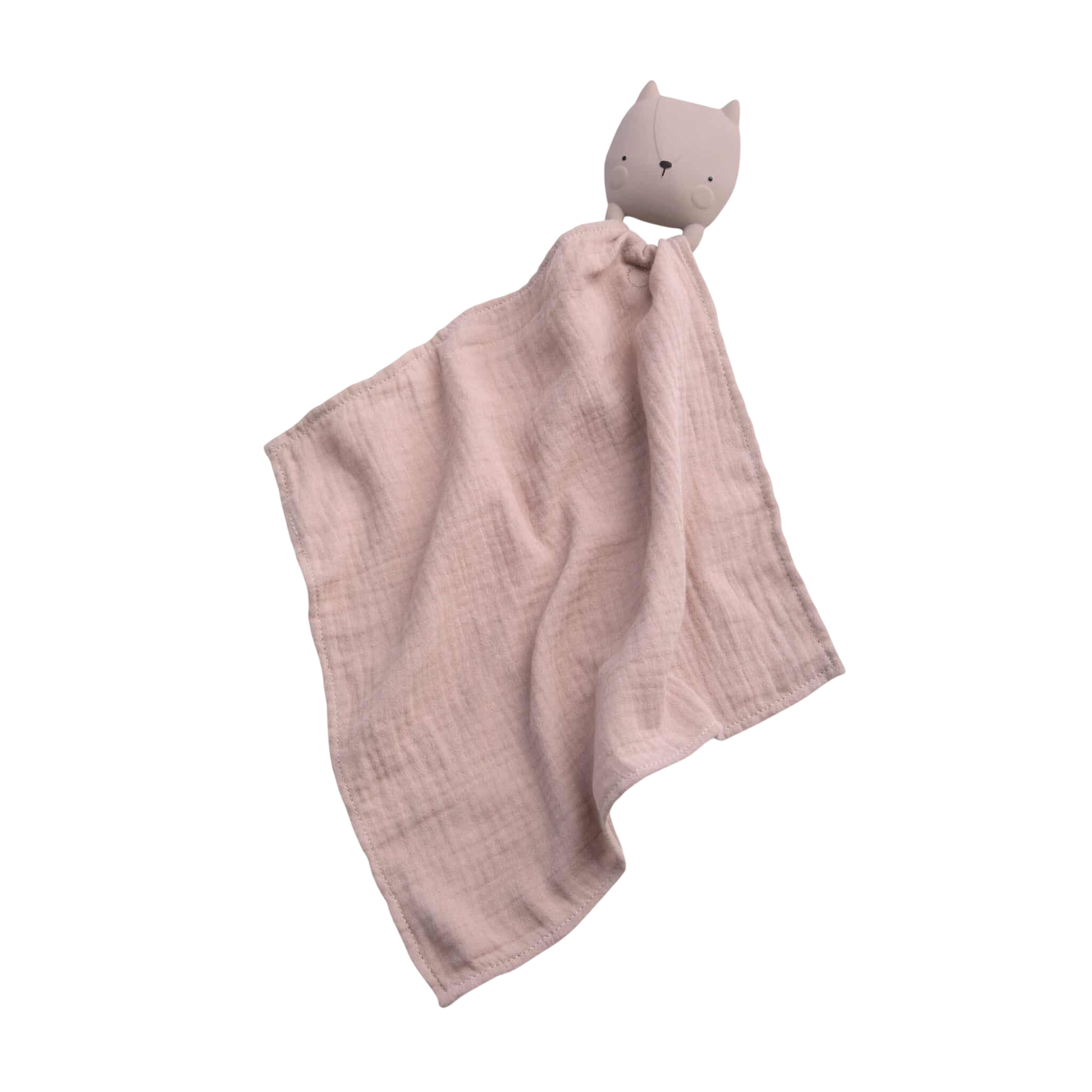 Baby Beissring mit Kuscheltuch Zappy Naturkautschuk Pink