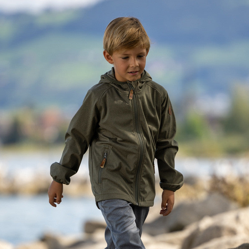 Veste softshell pour enfants Avan ivy green