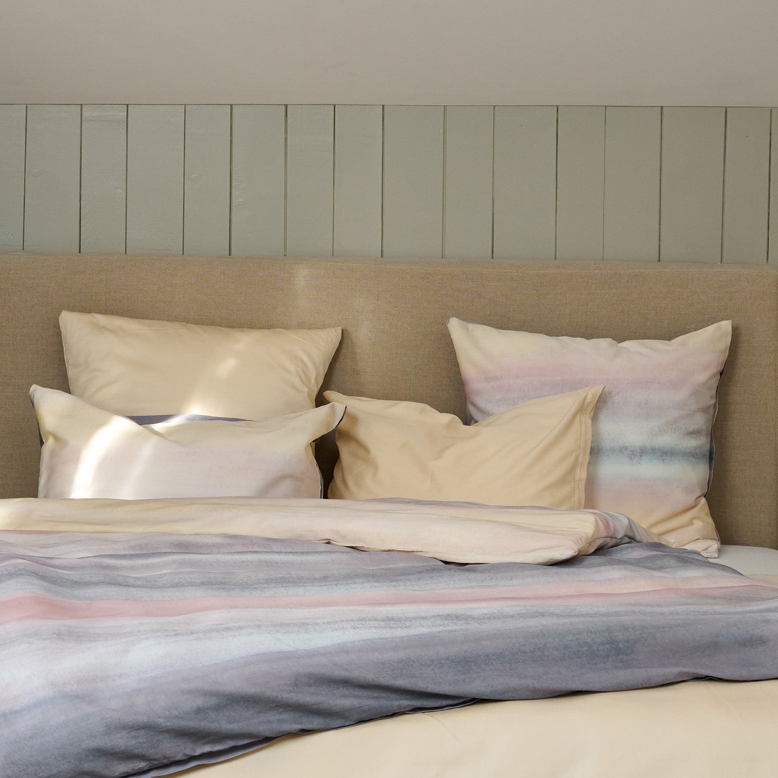 Jurmala Dusty Blue/Sand, Kissenbezug 65x65 cm