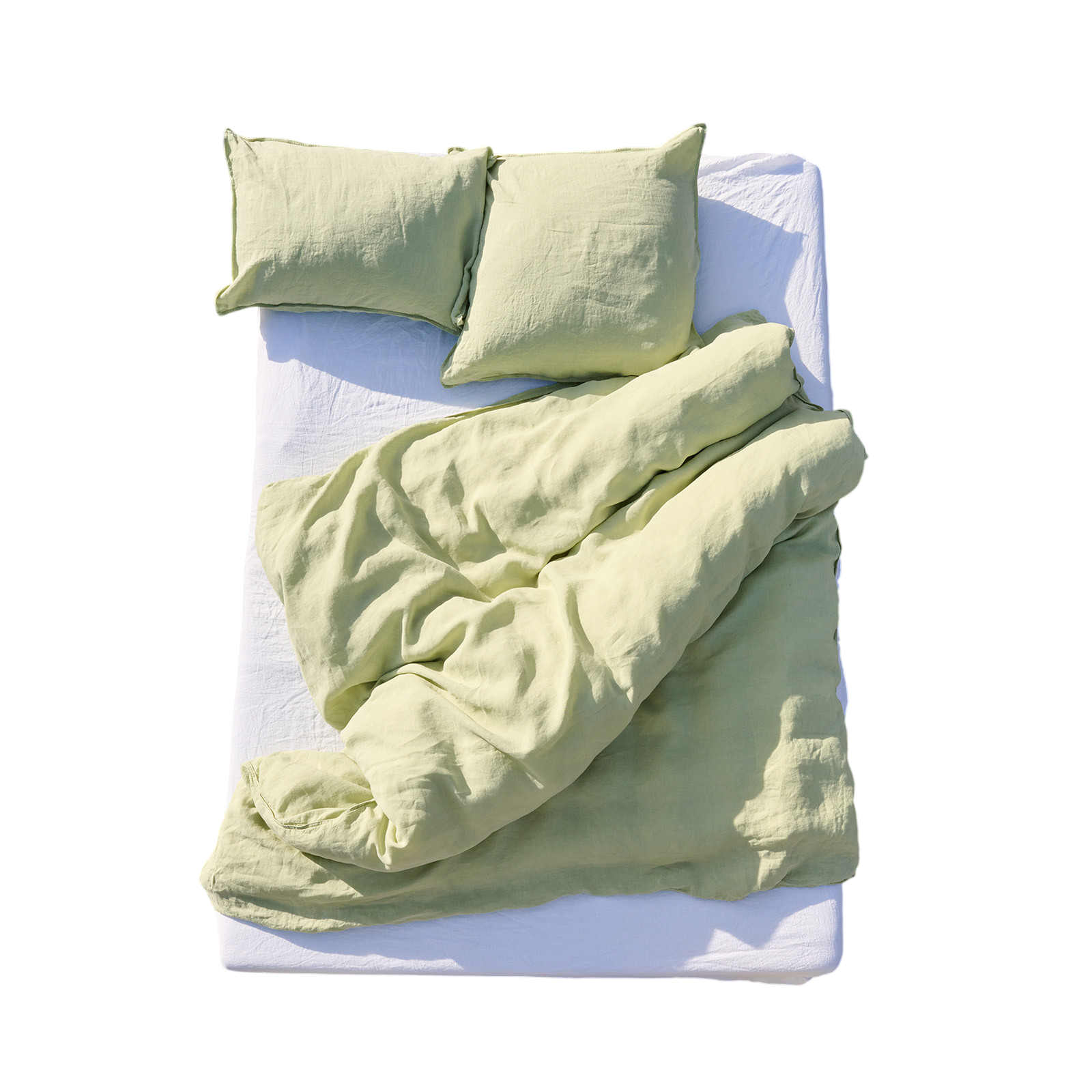 Linus vert mousse uni housse de couette 160x210 cm