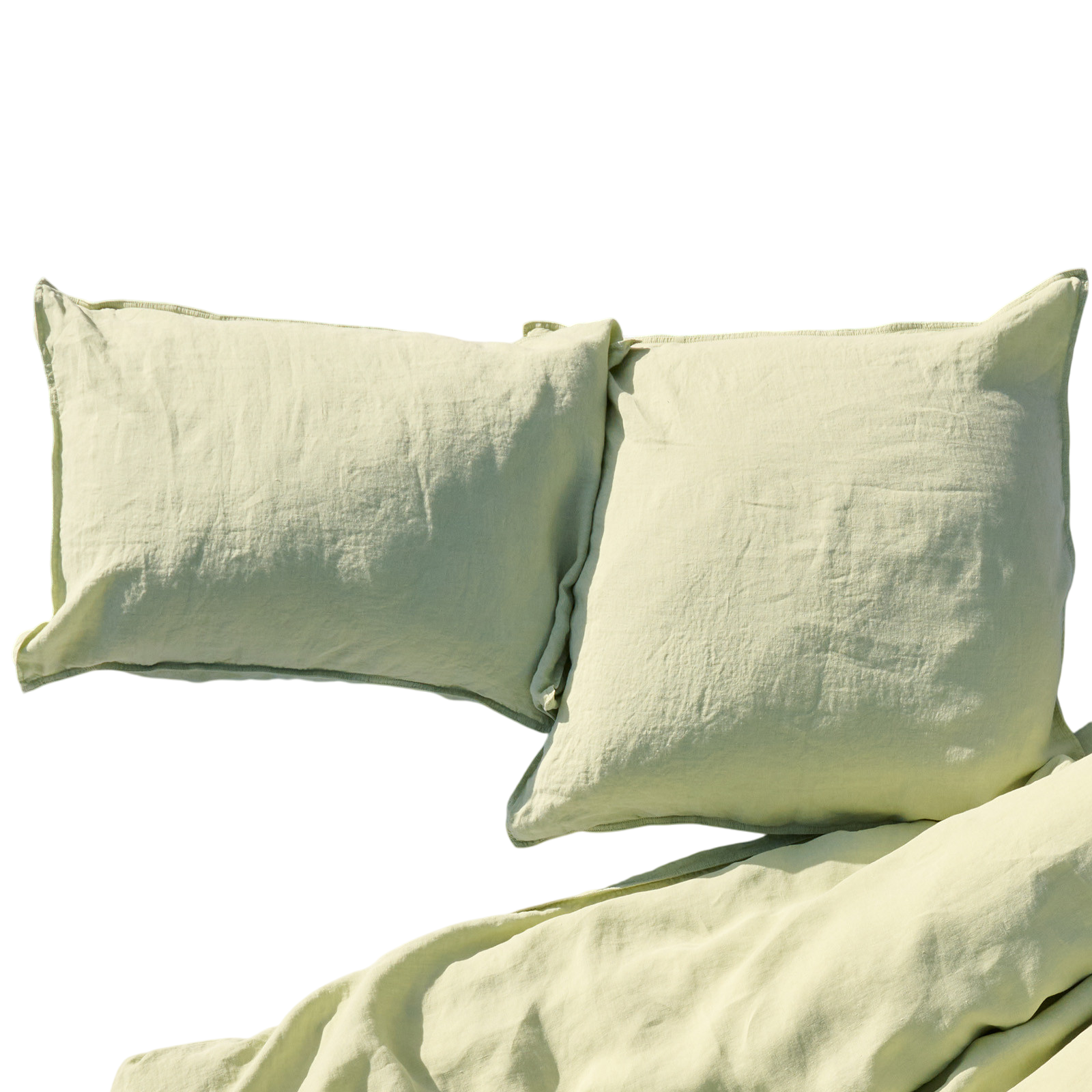 Linus moss green plain pillowcase 40x60 cm
