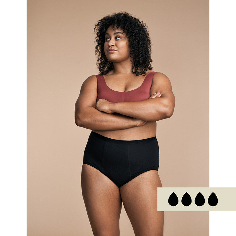 Caleçon menstruel High Waist Heavy Flow Noir
