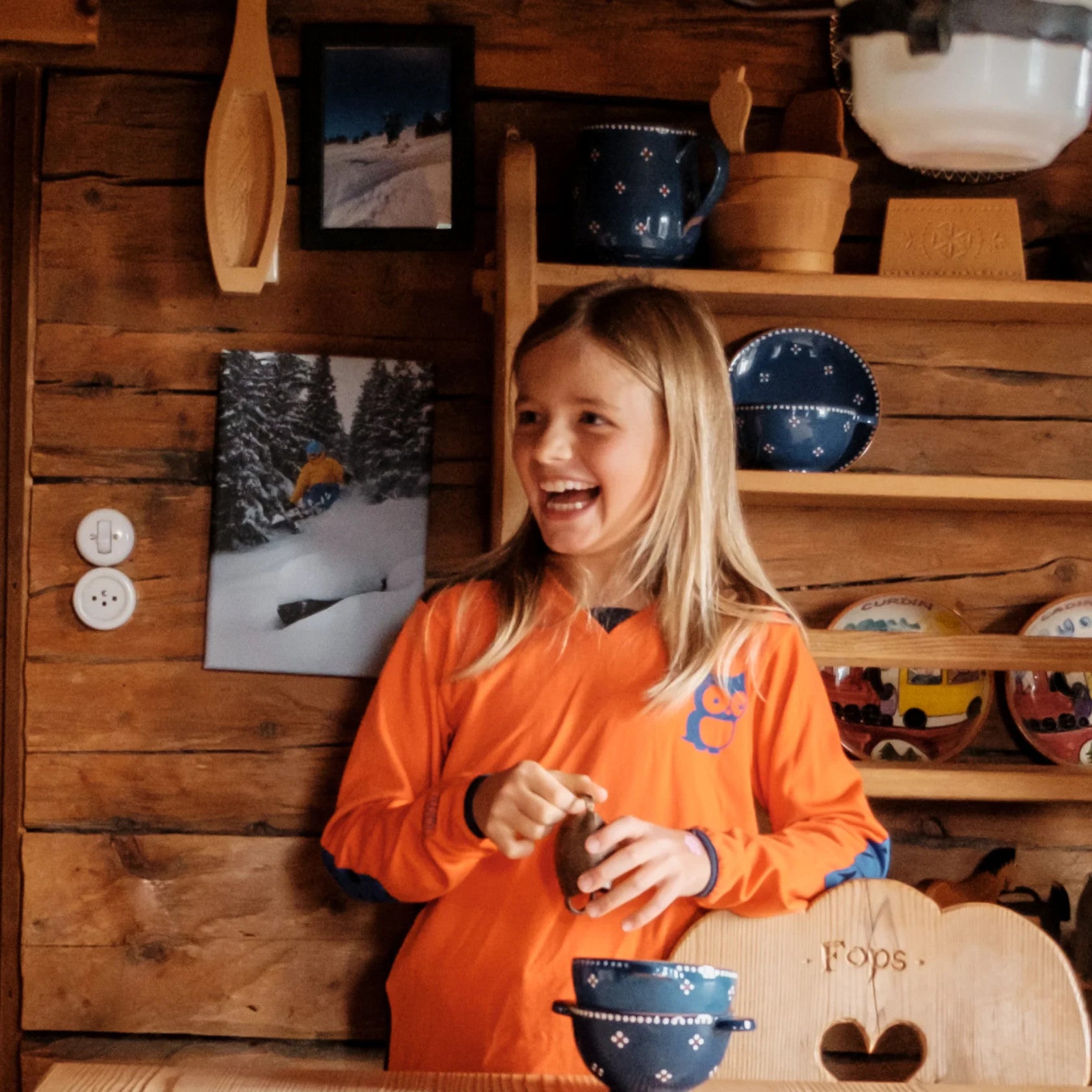 Bike long-sleeved shirt Merino Luke Red Orange, True Navy
