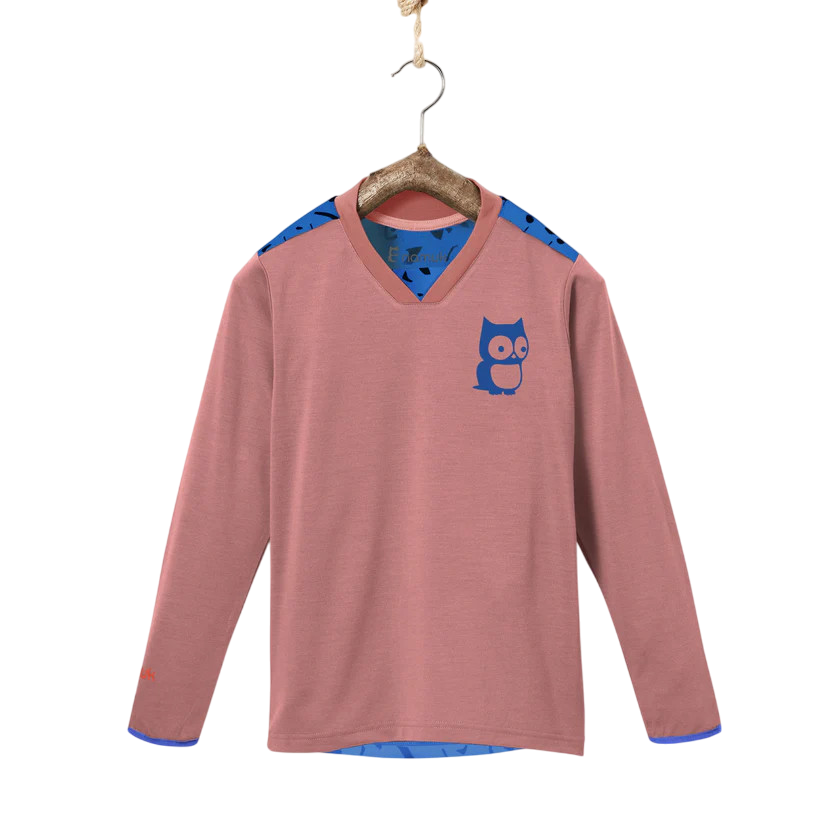 Bike long-sleeved shirt Luke Underground Merino Dark Rose, Blue Marin