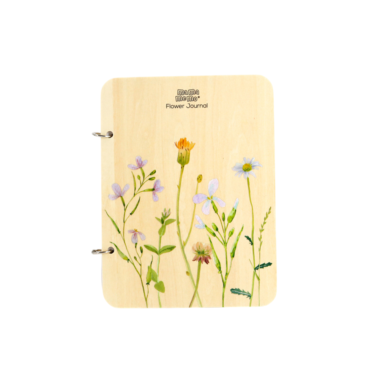 Blumenjournal mit Bleistift aus Holz